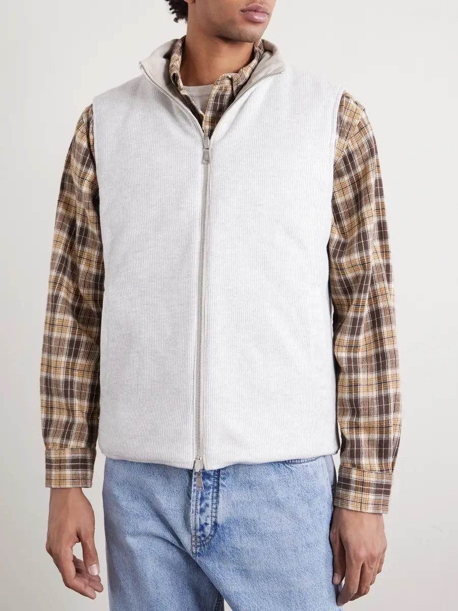 ELEVENTY Reversible Suede Quilted Down Gilet - Men | Thumbnail 5