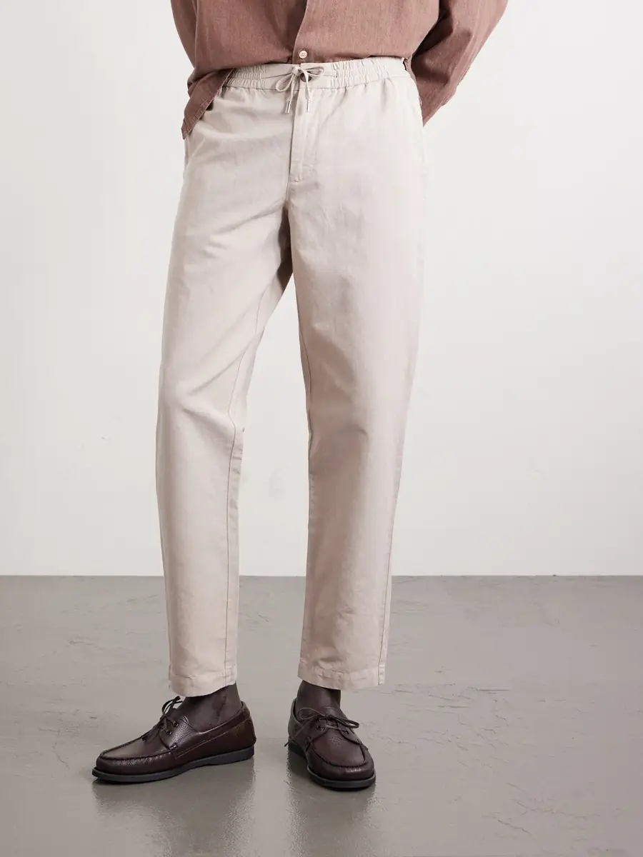 MR P. Straight-Leg Cotton and Linen-Blend Twill Drawstring Trousers - Men | Thumbnail 3 MR P. Straight-Leg Cotton and Linen-Blend Twill Drawstring Trousers - Men | Thumbnail 3