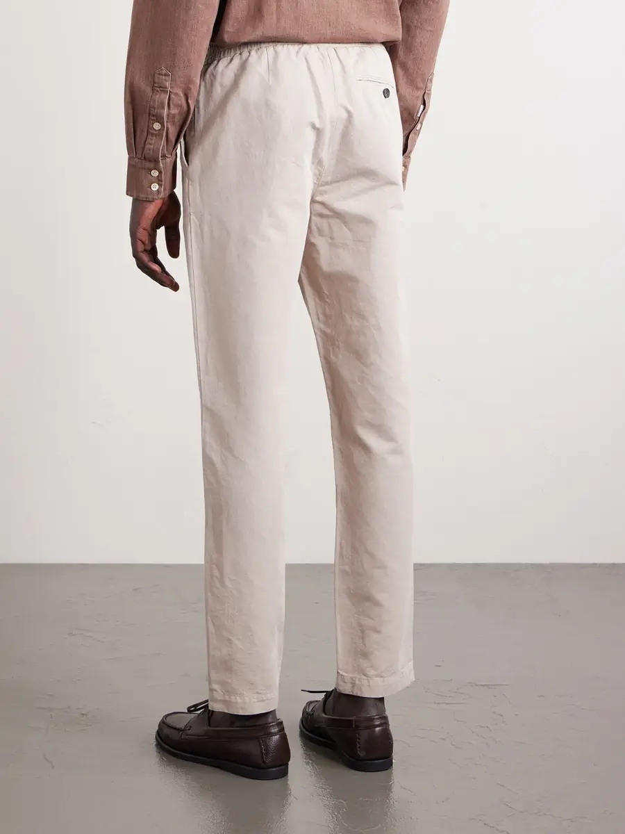 MR P. Straight-Leg Cotton and Linen-Blend Twill Drawstring Trousers - Men | Thumbnail 4 MR P. Straight-Leg Cotton and Linen-Blend Twill Drawstring Trousers - Men | Thumbnail 4