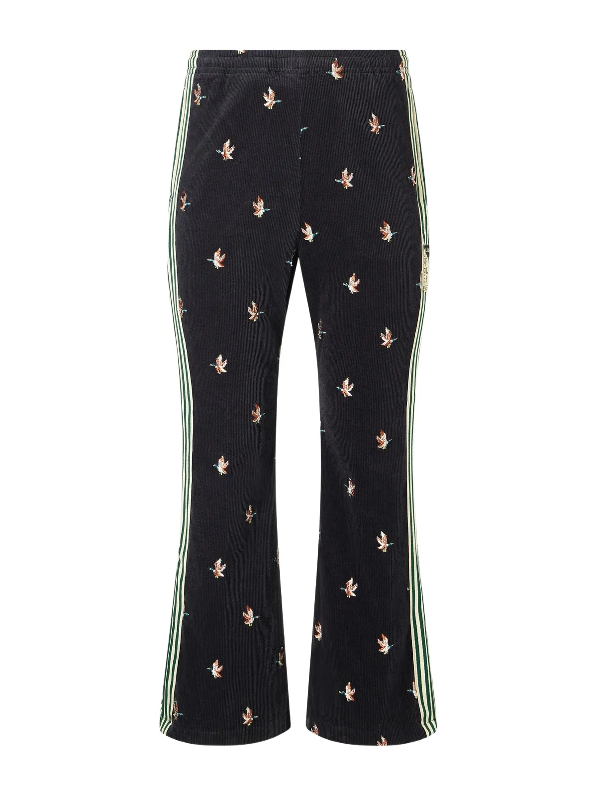 Cropped Flared Webbing-Trimmed Embroidered Cotton-Blend Corduroy Sweatpants - Men