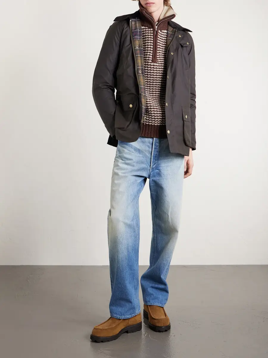 Barbour Ashby Corduroy-Trimmed Waxed-Cotton Jacket - Men | Thumbnail 2
