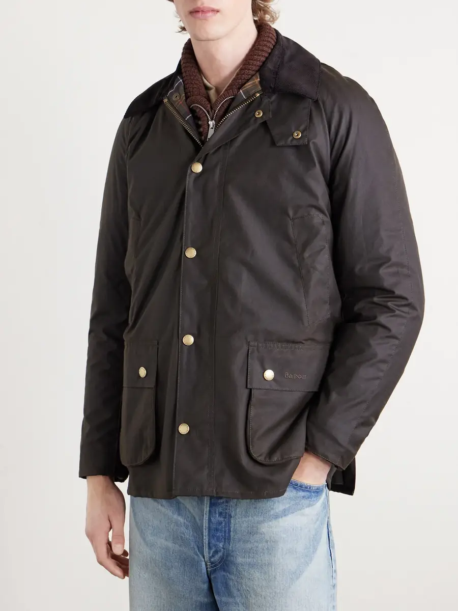 Barbour Ashby Corduroy-Trimmed Waxed-Cotton Jacket - Men | Thumbnail 3