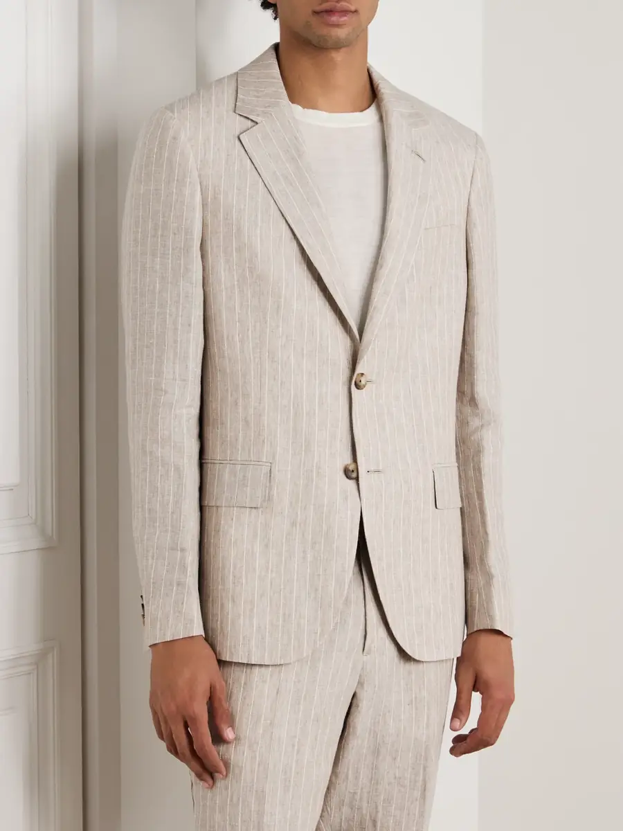 MR P. Striped Linen Suit Jacket - Men | Thumbnail 3 MR P. Striped Linen Suit Jacket - Men | Thumbnail 3