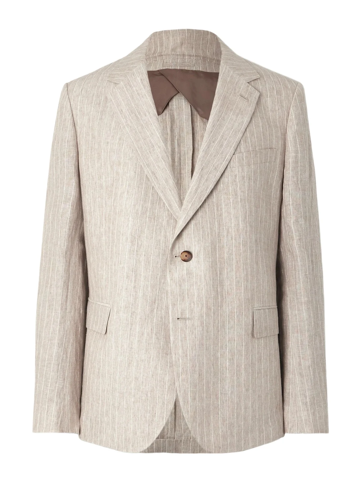 Striped Linen Suit Jacket - Men Striped Linen Suit Jacket - Men