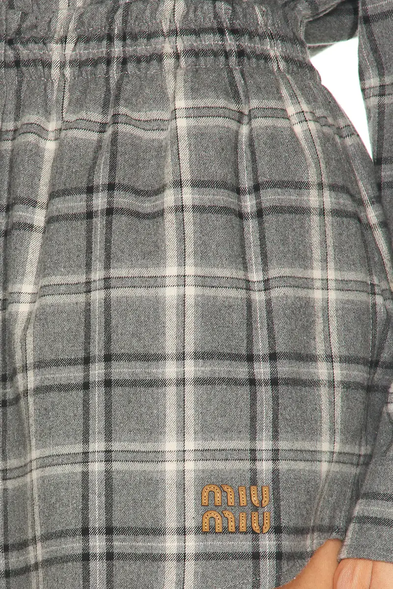 Miu Miu Flanella Check Skirt | Thumbnail 6 Miu Miu Flanella Check Skirt | Thumbnail 6