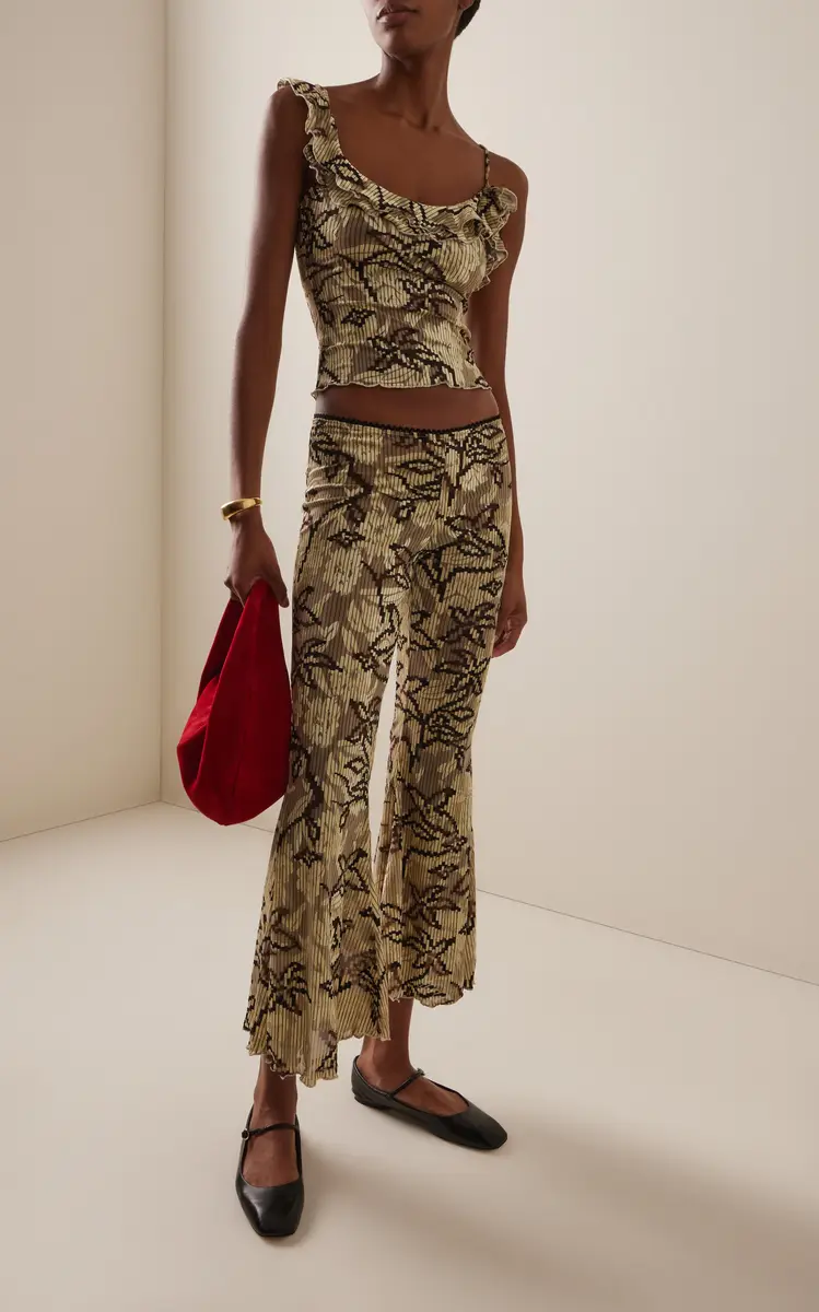 SIEDRÉS Arla Ruffled Velvet Devoré Top | Thumbnail 2 SIEDRÉS Arla Ruffled Velvet Devoré Top | Thumbnail 2