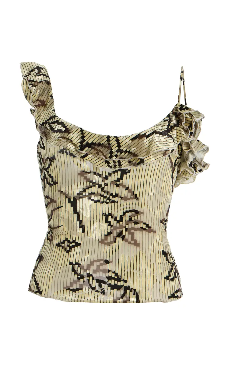 SIEDRÉS Arla Ruffled Velvet Devoré Top | Thumbnail 7 SIEDRÉS Arla Ruffled Velvet Devoré Top | Thumbnail 7