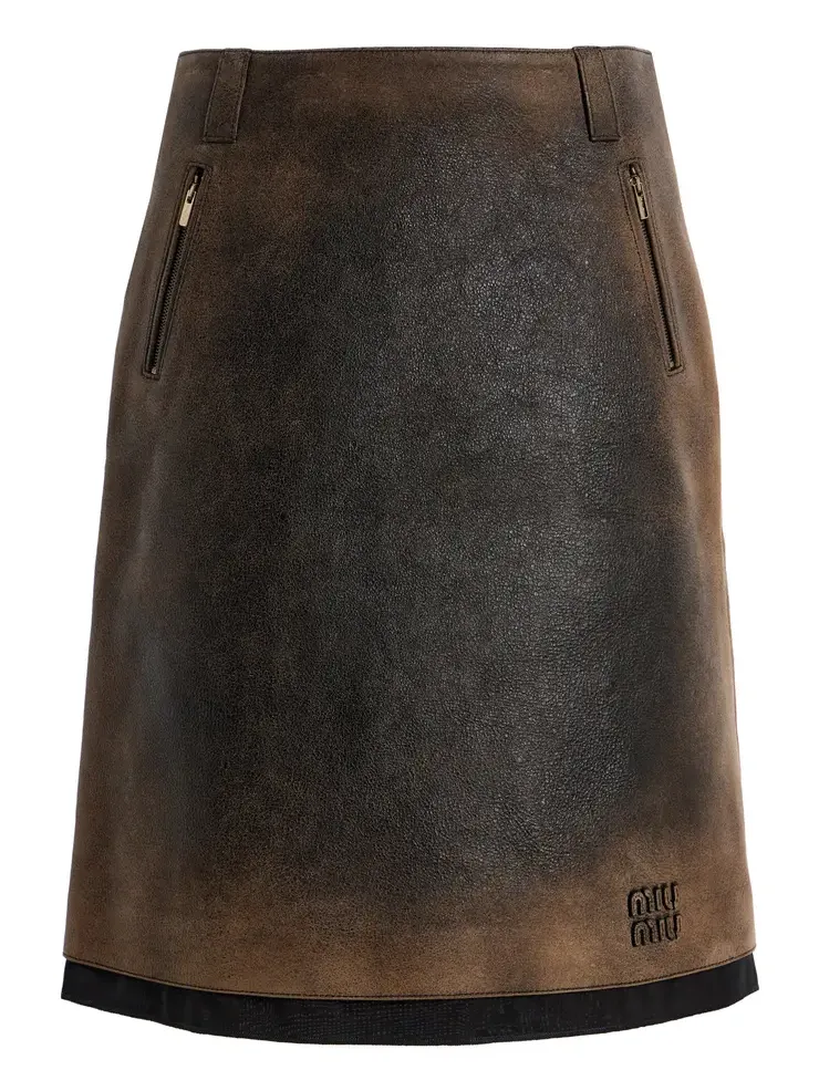 Waxed Suede Midi Skirt Waxed Suede Midi Skirt