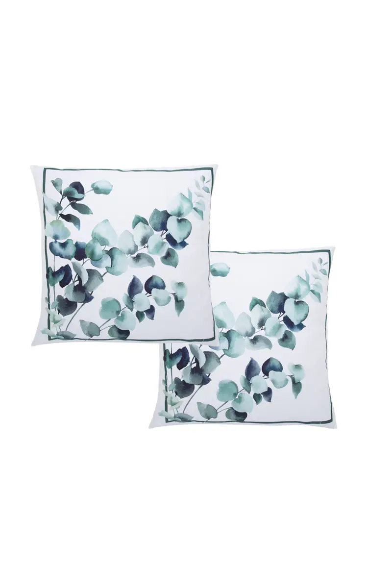 THE LINO Eucalyptus Set-of-Two Square Shams - Navy | Image 1 THE LINO Eucalyptus Set-of-Two Square Shams - Navy | Image 1