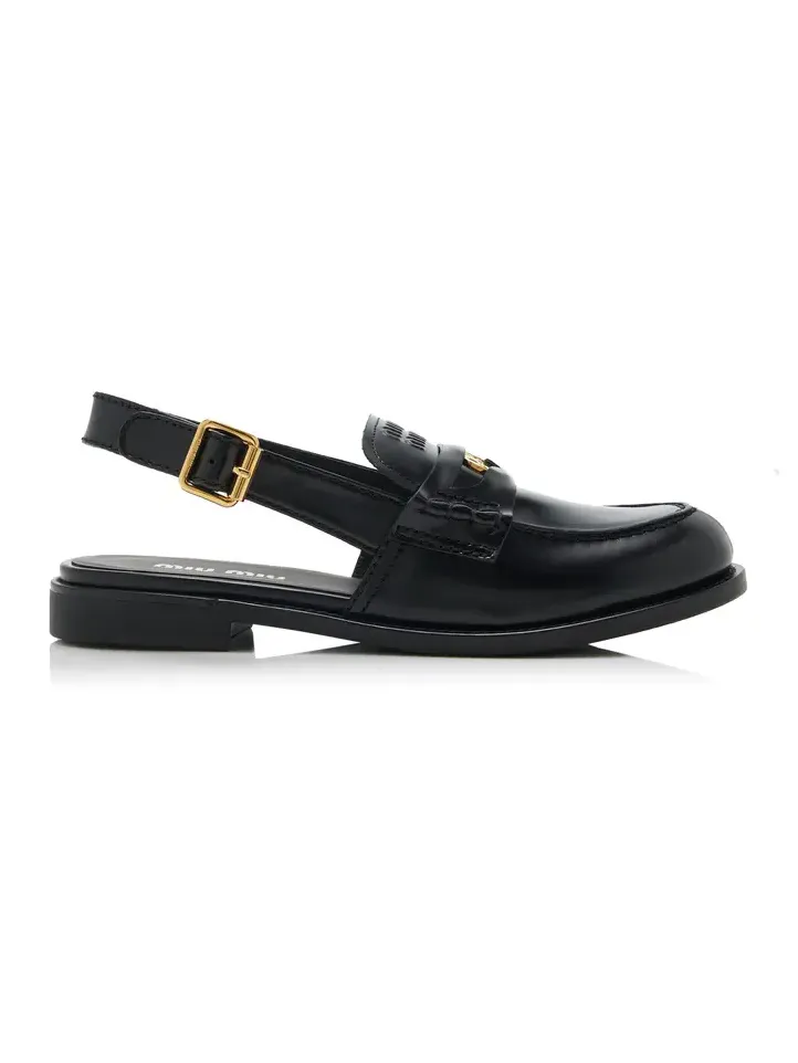 Leather Slingback Loafers