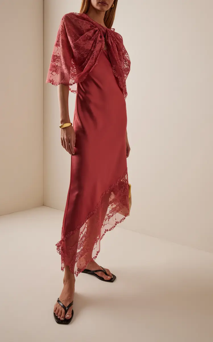 By Malene Birger Exclusive Laya Lace-Trimmed Satin Slip Midi Dress | Thumbnail 2 By Malene Birger Exclusive Laya Lace-Trimmed Satin Slip Midi Dress | Thumbnail 2