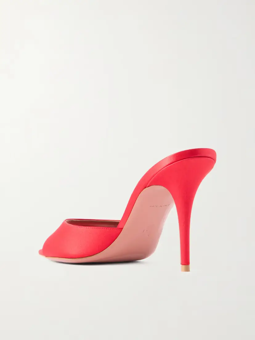 Amina Muaddi Elodie Satin Mules | Thumbnail 3 Amina Muaddi Elodie Satin Mules | Thumbnail 3