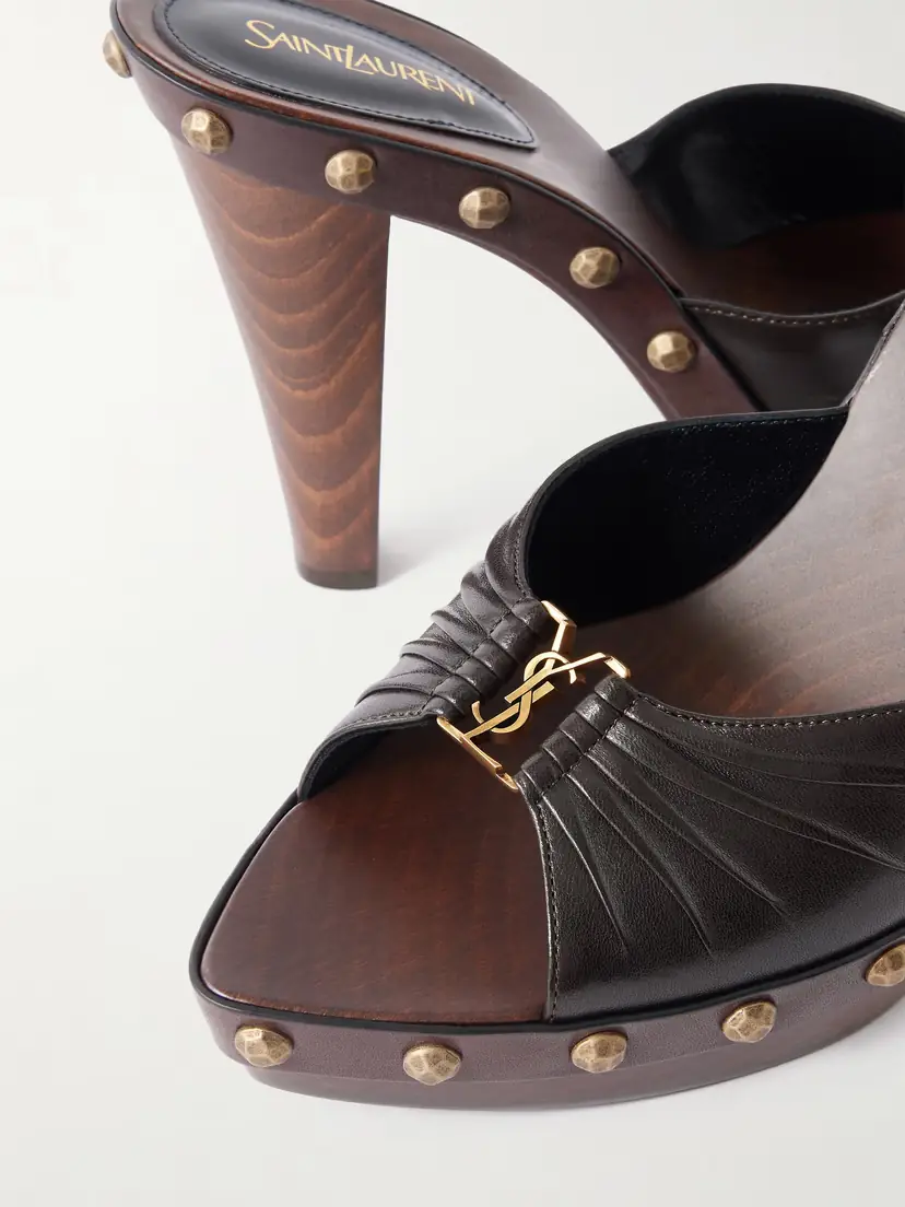 Saint Laurent Babylone Embellished Leather Mules | Thumbnail 5