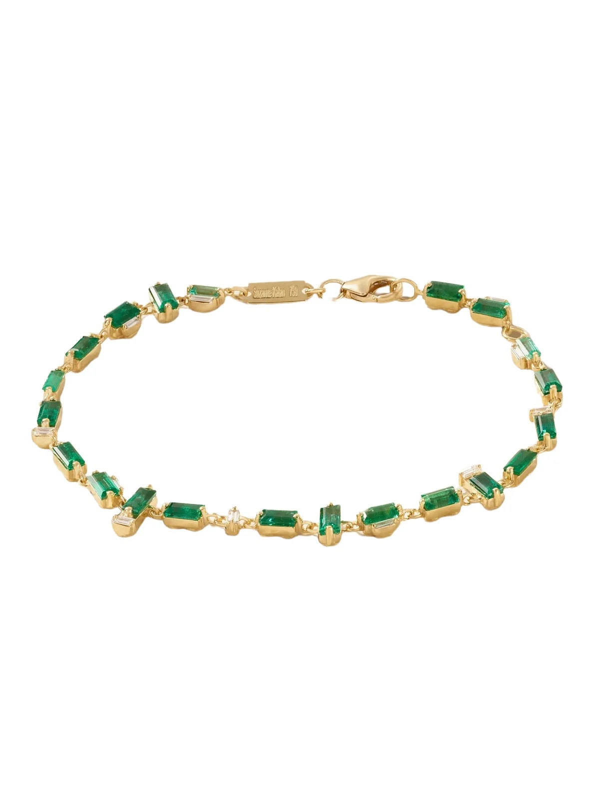 Suzanne Kalan 18-karat Gold Emerald And Diamond Bracelet - Green