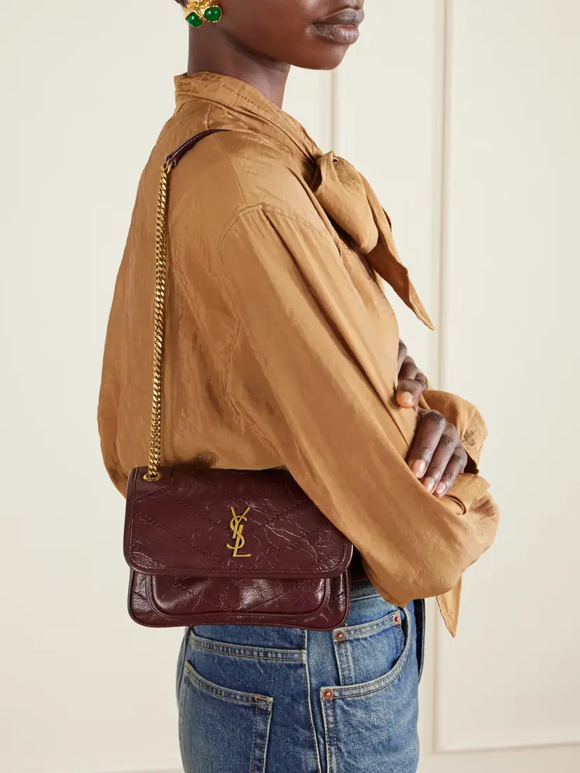 Saint Laurent Niki Mini Crinkled-leather Shoulder Bag | Thumbnail 2