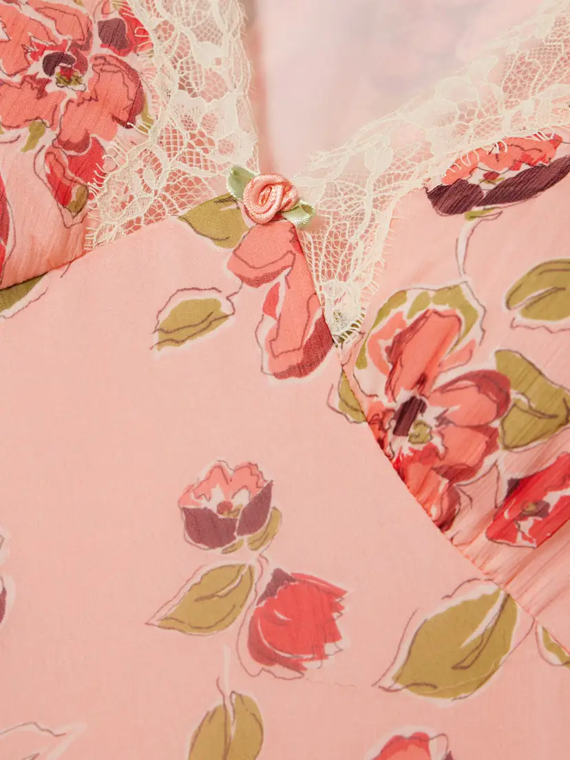 Rixo Clarice Lace-trimmed Appliquéd Floral-print Georgette Midi Dress | Thumbnail 4 Rixo Clarice Lace-trimmed Appliquéd Floral-print Georgette Midi Dress | Thumbnail 4