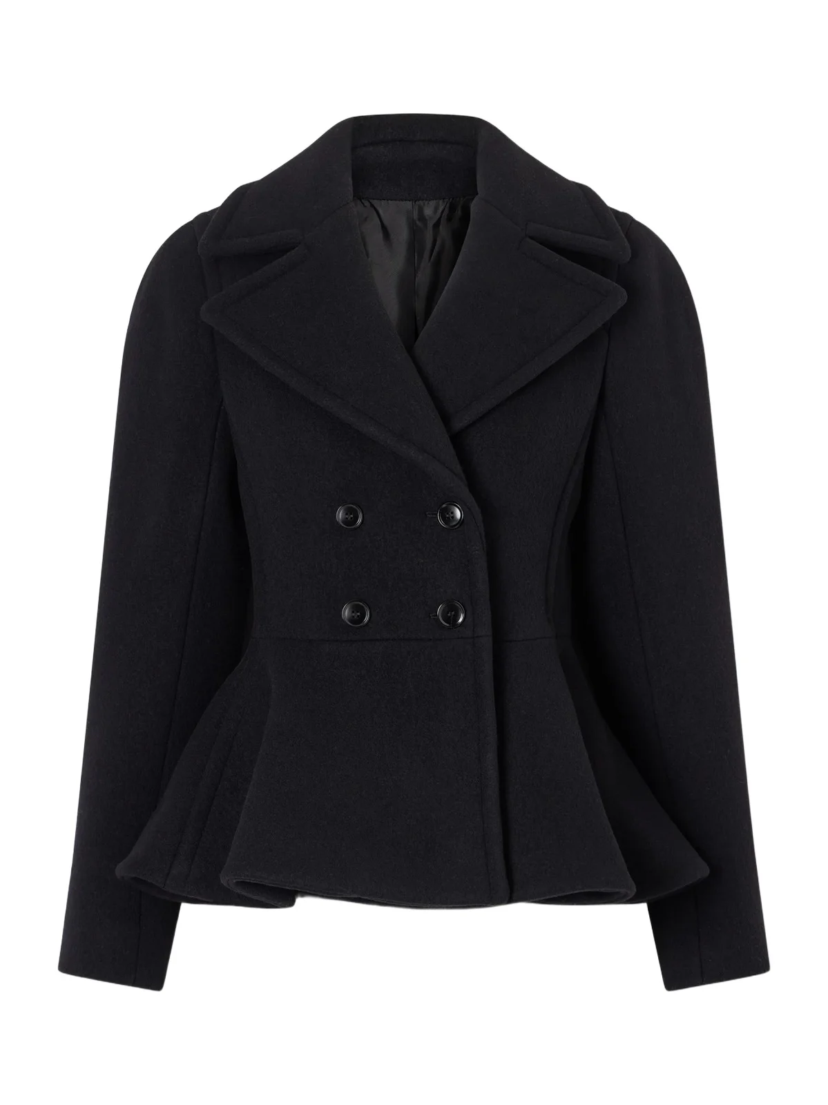 Double-breasted Wool-blend Peplum Coat Double-breasted Wool-blend Peplum Coat