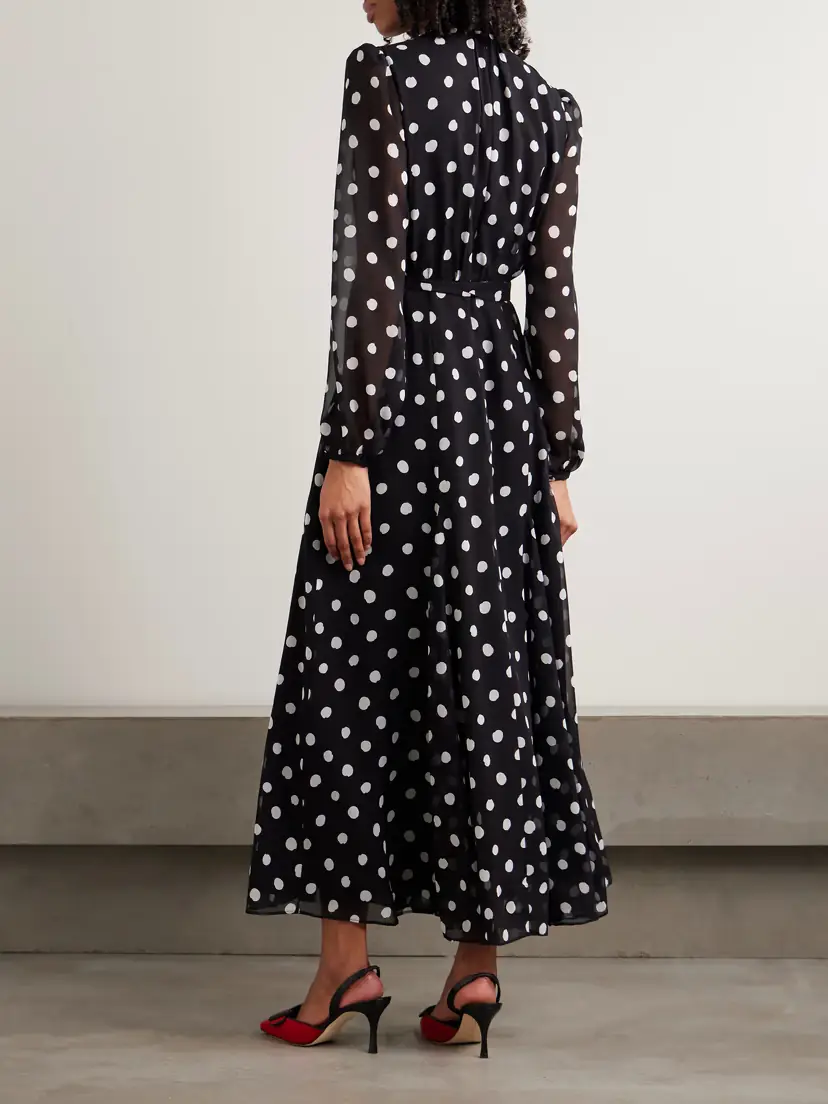Saloni Jacqui-b Polka-dot Silk Crepe De Chine Maxi Dress | Thumbnail 3 Saloni Jacqui-b Polka-dot Silk Crepe De Chine Maxi Dress | Thumbnail 3