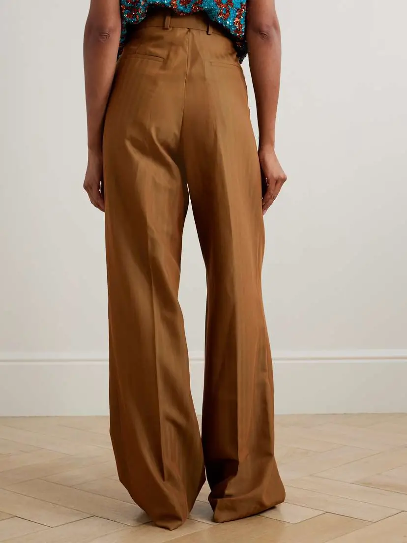 Dries Van Noten Belted Striped Wool-blend Wide-leg Pants | Thumbnail 4 Dries Van Noten Belted Striped Wool-blend Wide-leg Pants | Thumbnail 4