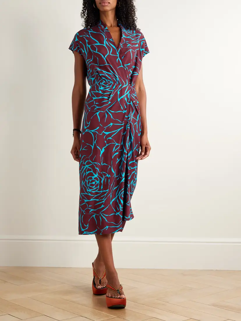 Dries Van Noten Wrap-effect Floral-print Satin Midi Dress | Thumbnail 3