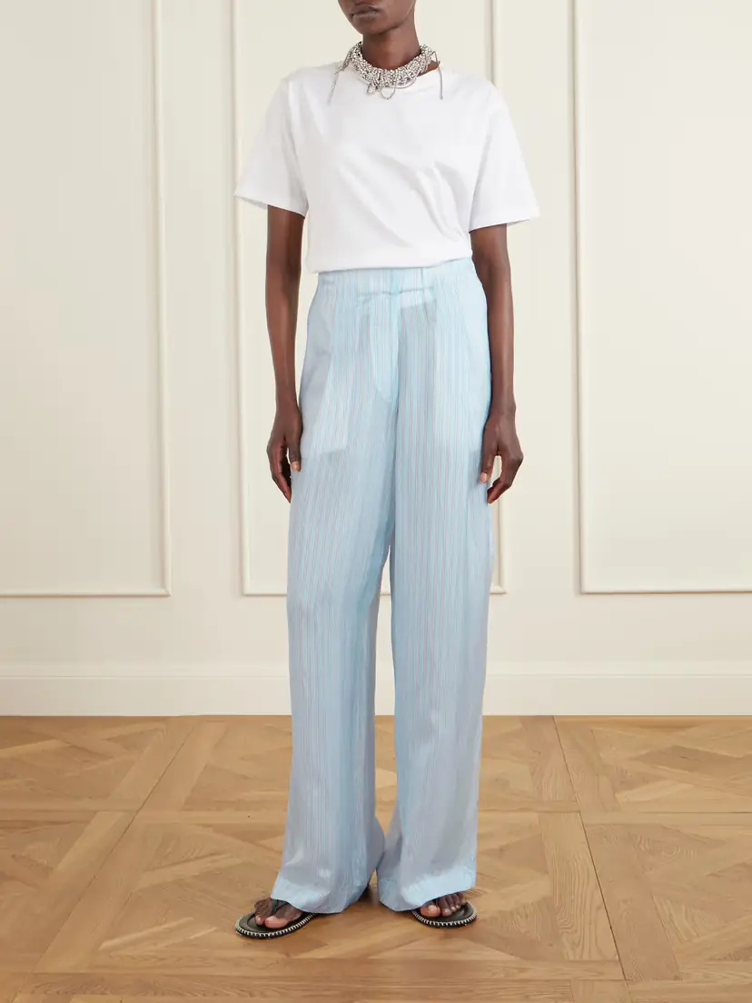 Dries Van Noten Striped Satin-crepe Wide-leg Pants | Thumbnail 2
