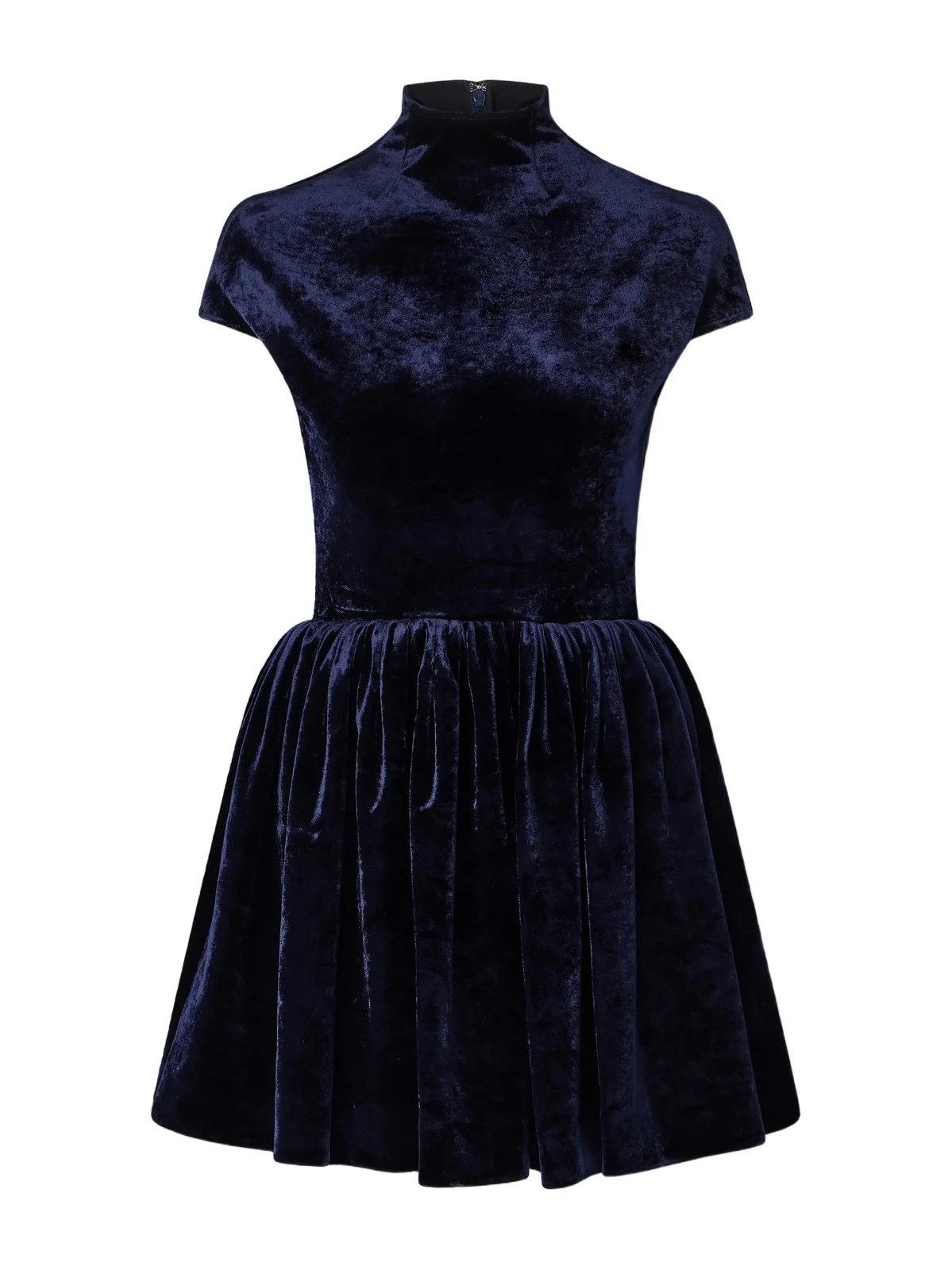 Pleated Velvet Turtleneck Mini Dress Pleated Velvet Turtleneck Mini Dress