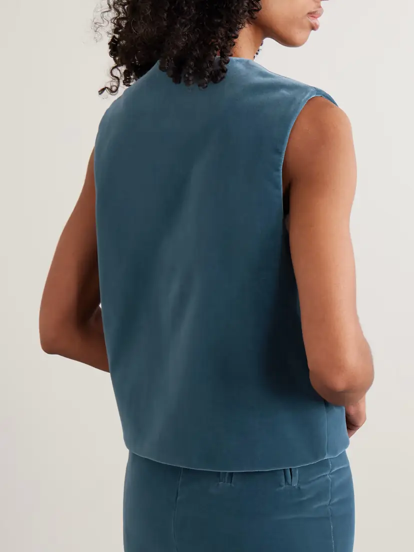 Blazé Milano Jealousy Gliss Cotton-velvet Vest | Thumbnail 3 Blazé Milano Jealousy Gliss Cotton-velvet Vest | Thumbnail 3