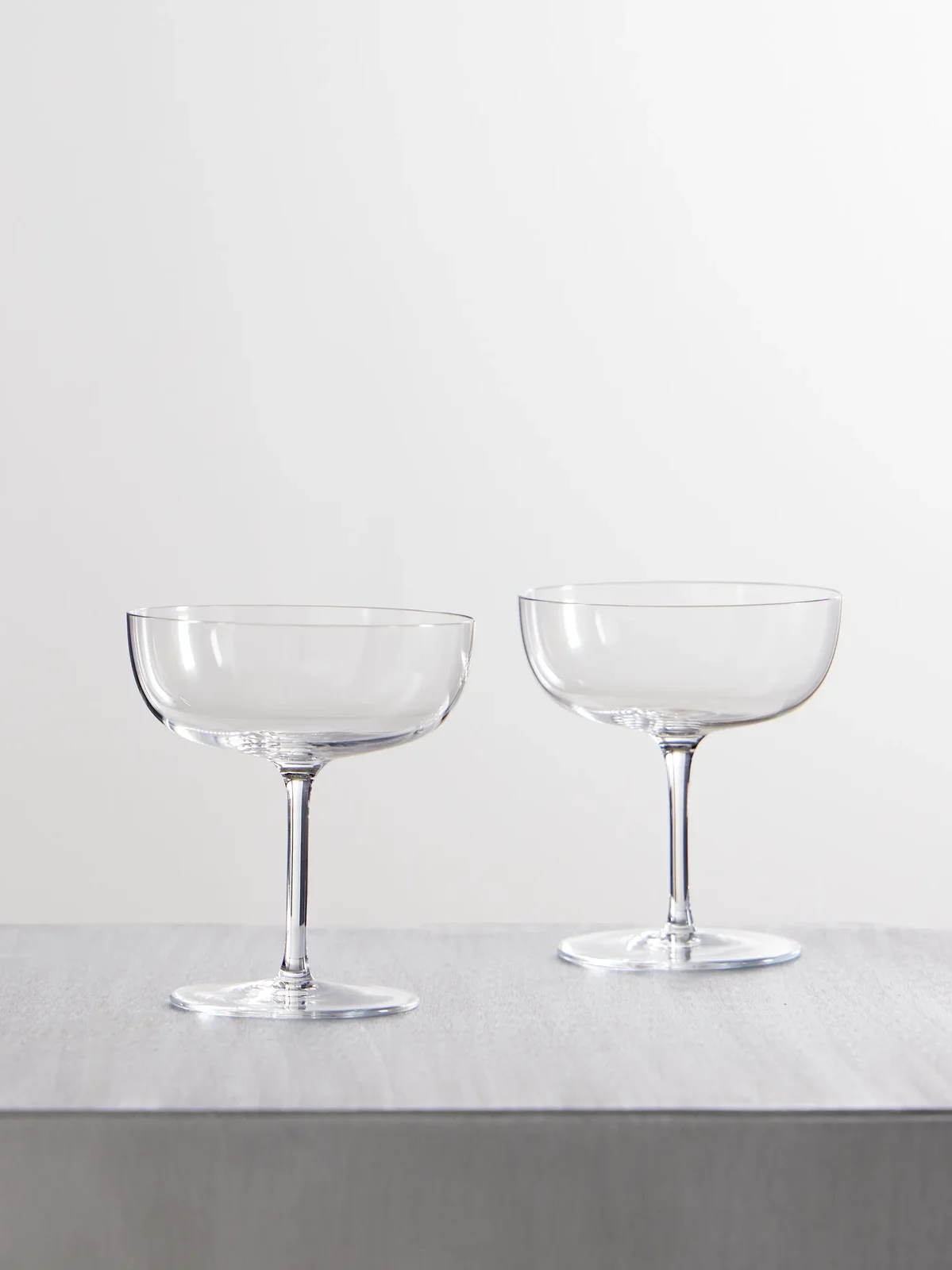 LOBMEYR Set Of Two Crystal Glass Champagne Coupes