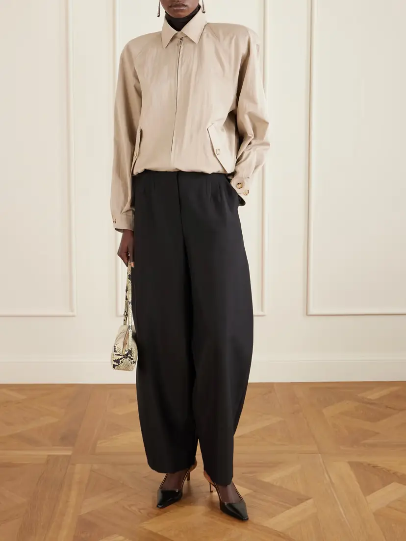 Magda Butrym Pleated Wool And Mohair-blend Barrel-leg Pants | Thumbnail 2