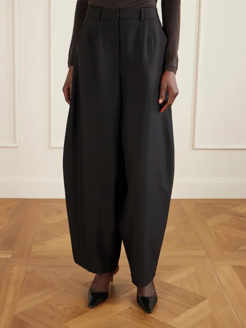 Magda Butrym Pleated Wool And Mohair-blend Barrel-leg Pants | Thumbnail 3