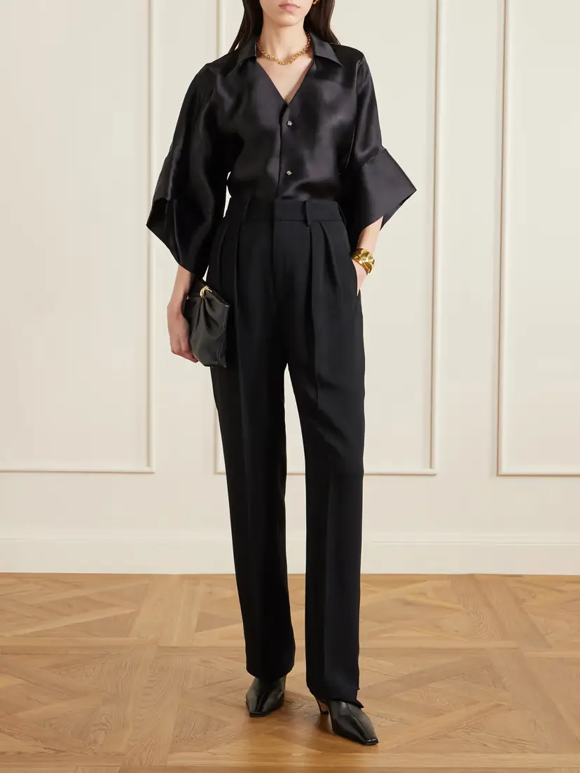Kallmeyer Aiden Pleated Cady Straight-leg Pants | Thumbnail 2