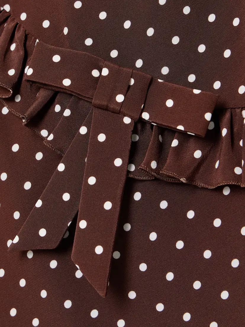 Alessandra Rich Ruffled Bow-detailed Polka-dot Silk Crepe De Chine Midi Dress | Thumbnail 4 Alessandra Rich Ruffled Bow-detailed Polka-dot Silk Crepe De Chine Midi Dress | Thumbnail 4