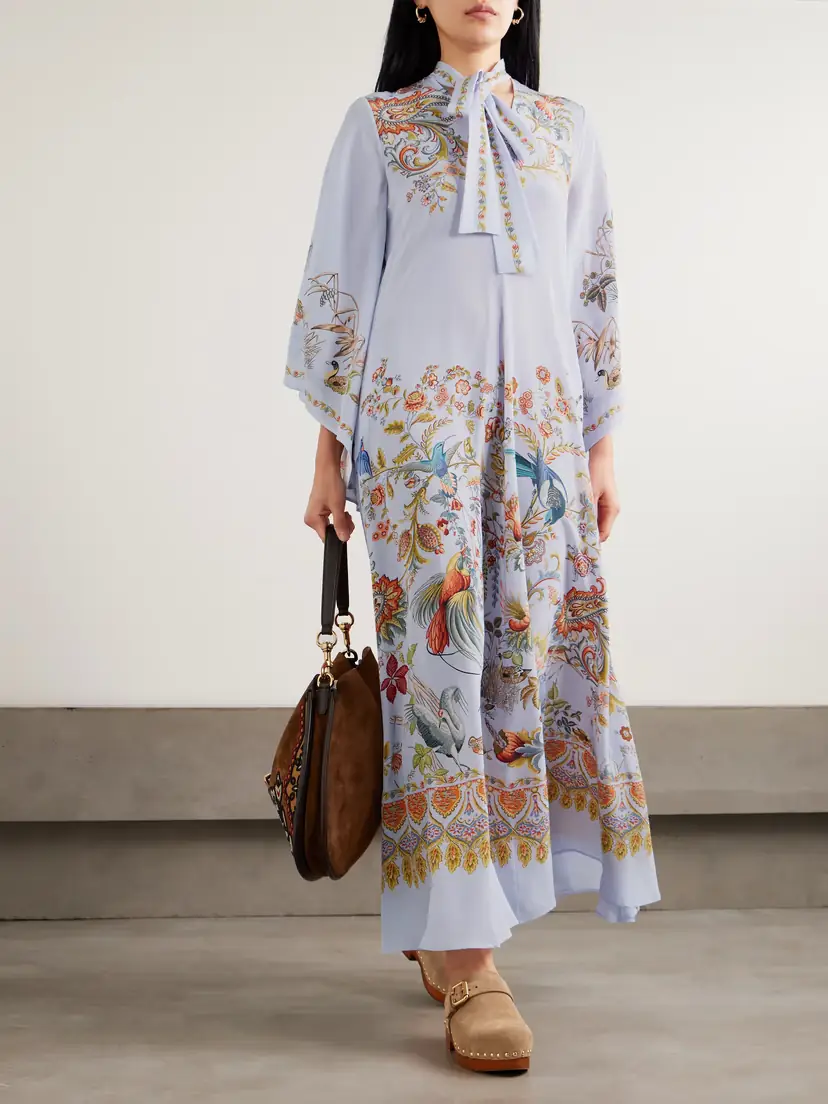 Etro Pussy-bow Printed Silk Maxi Dress | Thumbnail 2 Etro Pussy-bow Printed Silk Maxi Dress | Thumbnail 2
