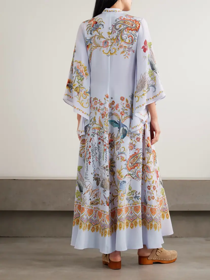 Etro Pussy-bow Printed Silk Maxi Dress | Thumbnail 3 Etro Pussy-bow Printed Silk Maxi Dress | Thumbnail 3