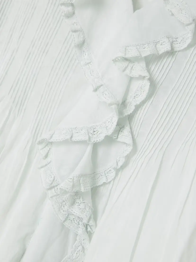 DÔEN Henri Ruffled Pintucked Organic Cotton-voile Top | Thumbnail 4 DÔEN Henri Ruffled Pintucked Organic Cotton-voile Top | Thumbnail 4