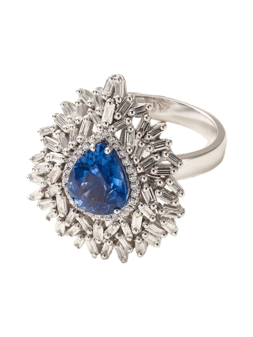Suzanne Kalan Ceylon 18-karat White Gold, Sapphire And Diamond Ring - Blue