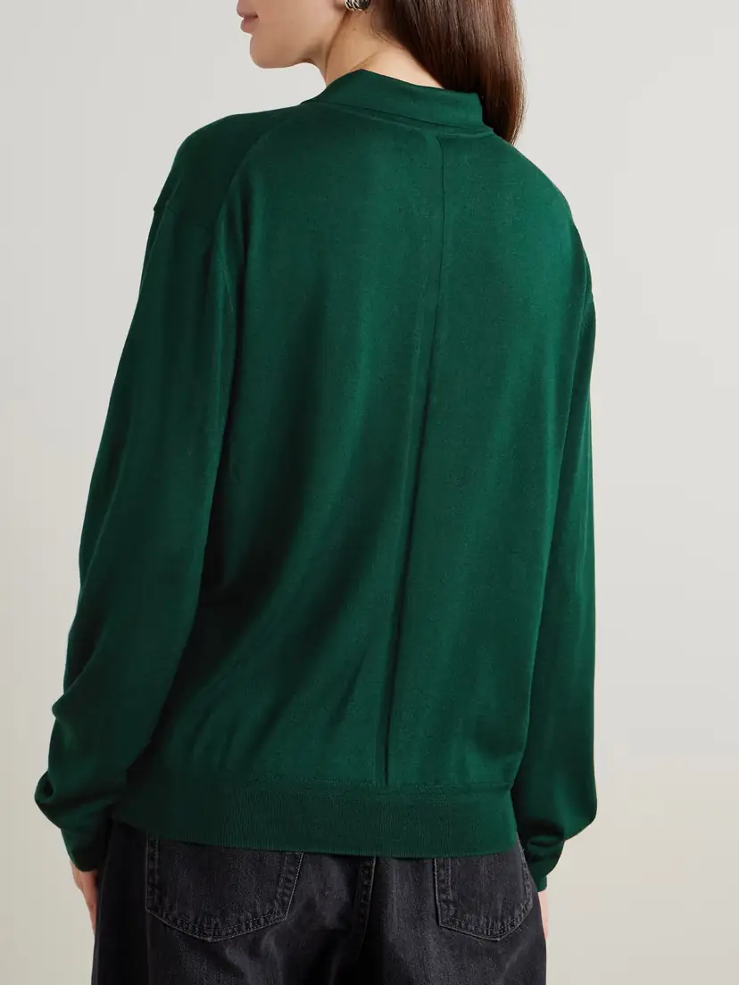La Ligne Ben Oversized Silk, Wool And Cashmere-blend Polo Sweater | Thumbnail 3 La Ligne Ben Oversized Silk, Wool And Cashmere-blend Polo Sweater | Thumbnail 3