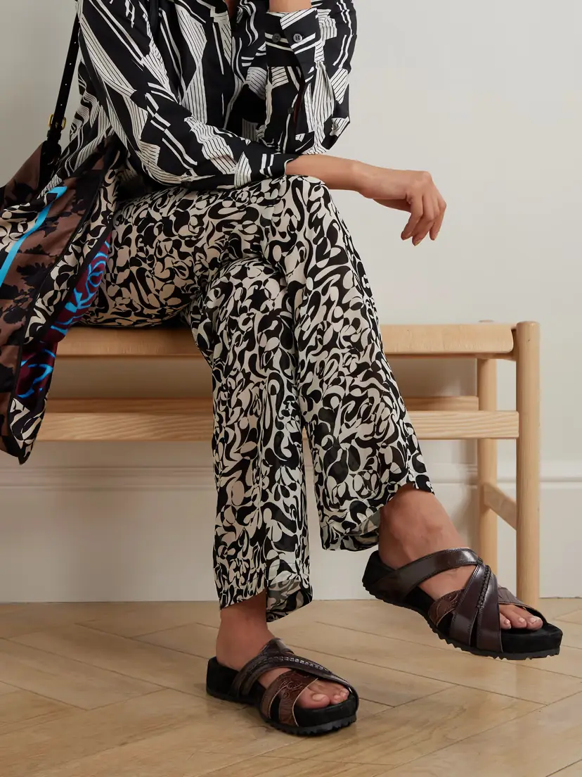 Dries Van Noten Embossed Leather Sandals | Thumbnail 2 Dries Van Noten Embossed Leather Sandals | Thumbnail 2