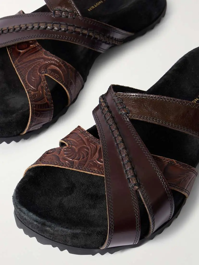 Dries Van Noten Embossed Leather Sandals | Thumbnail 4 Dries Van Noten Embossed Leather Sandals | Thumbnail 4