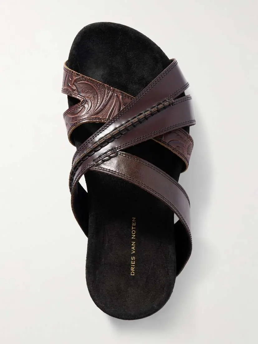Dries Van Noten Embossed Leather Sandals | Thumbnail 5 Dries Van Noten Embossed Leather Sandals | Thumbnail 5