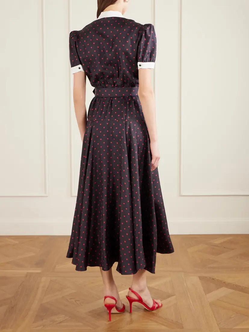 Rodarte Belted Printed Silk-twill Gown | Thumbnail 3