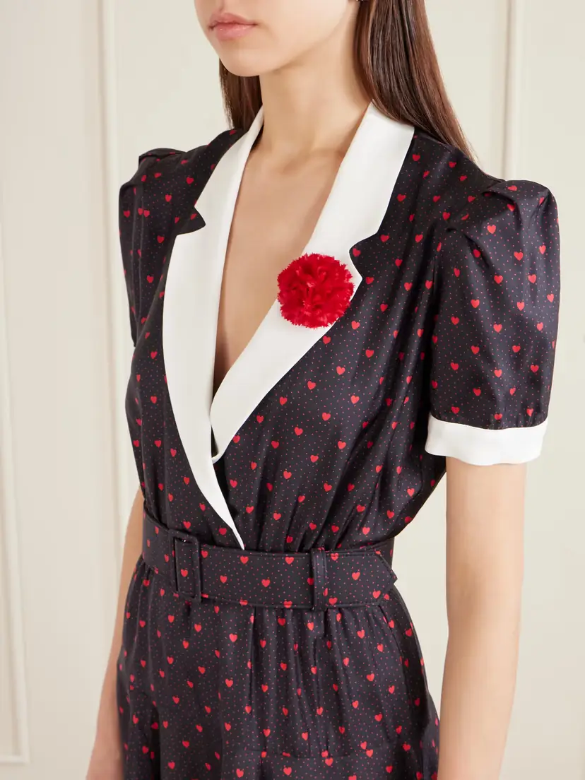 Rodarte Belted Printed Silk-twill Gown | Thumbnail 4