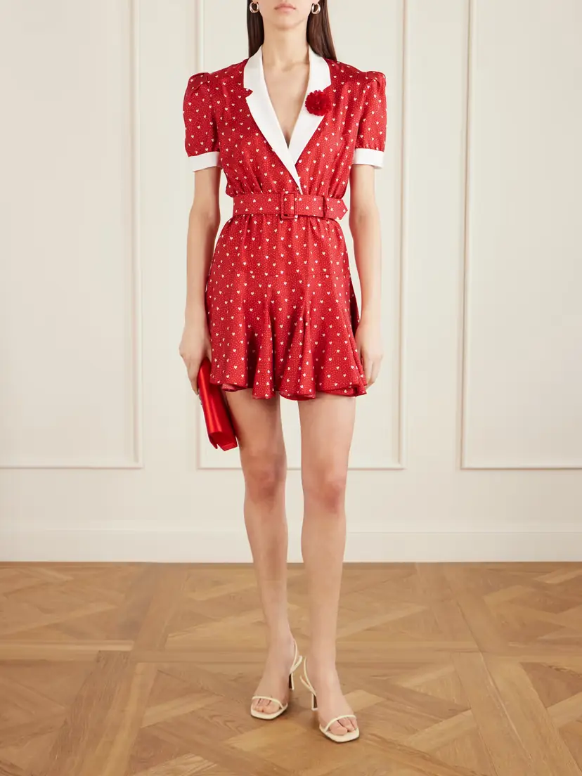 Rodarte Belted Printed Silk-twill Mini Dress | Thumbnail 2 Rodarte Belted Printed Silk-twill Mini Dress | Thumbnail 2