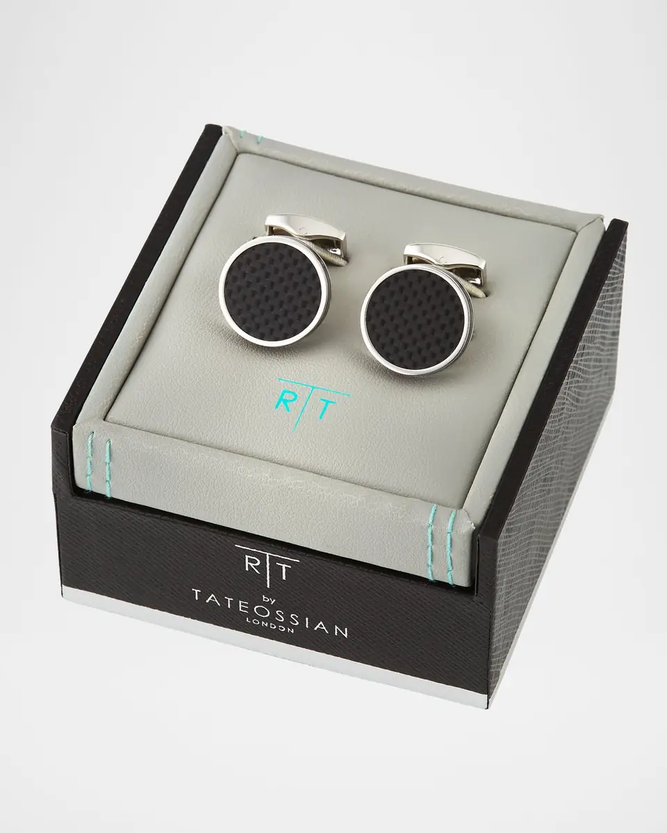 Tateossian Silver-Plated Carbon Cuff Links | Thumbnail 2