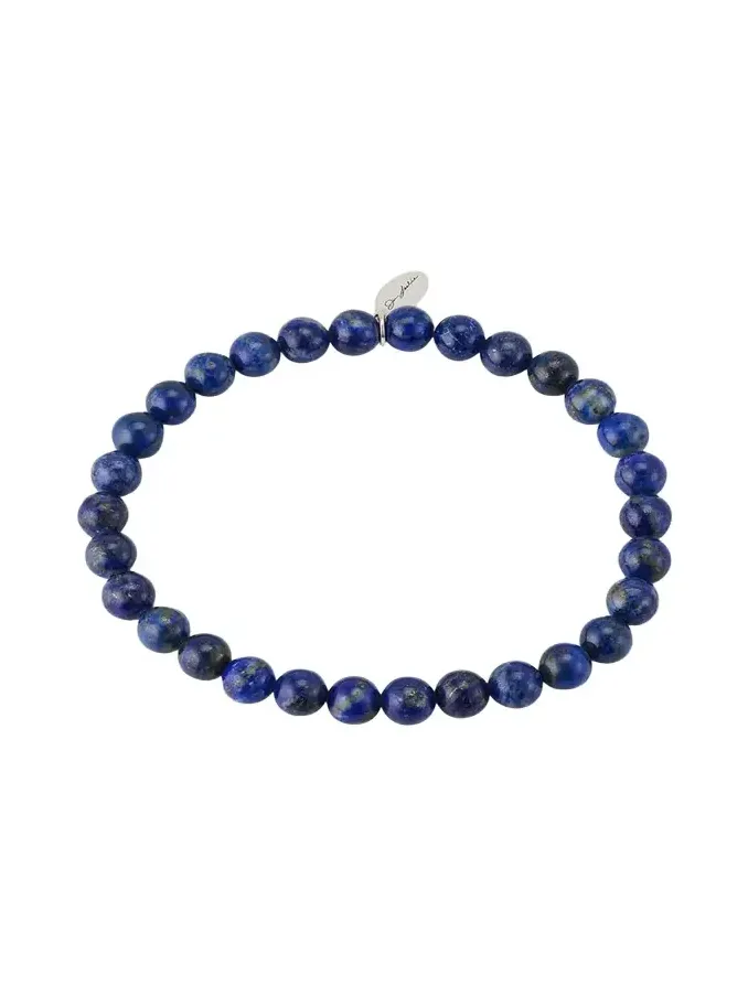 Jan Leslie Men's Lapis Lazuli Beaded Stretch Bracelet