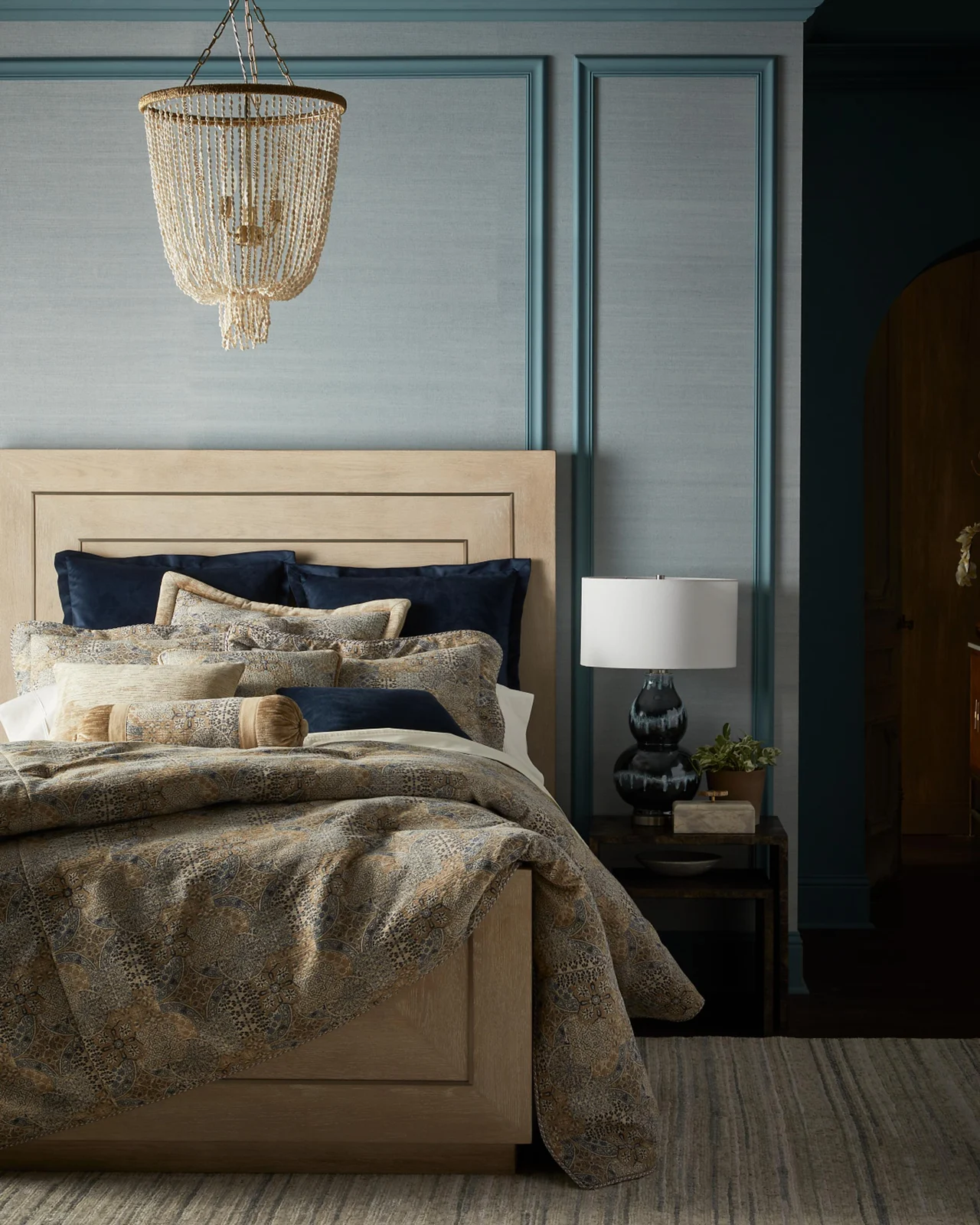 Austin Horn Collection Mesa Velvet Tailored Bed Skirt