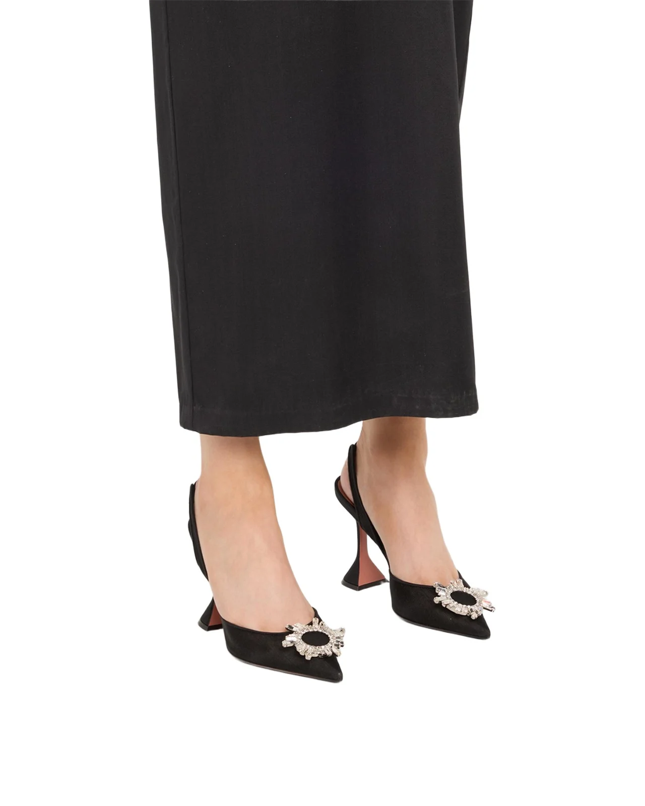 Amina Muaddi Begum Mesh Ornament Slingback Pumps
