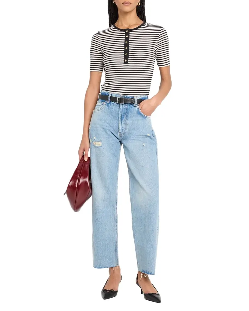 ANINE BING Gavin Distressed Straight-Leg Jeans | Image 1 ANINE BING Gavin Distressed Straight-Leg Jeans | Image 1