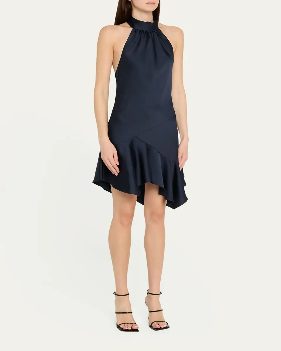 Ramy Brook Nari Asymmetric Flounce Halter Mini Dress | Thumbnail 4 Ramy Brook Nari Asymmetric Flounce Halter Mini Dress | Thumbnail 4