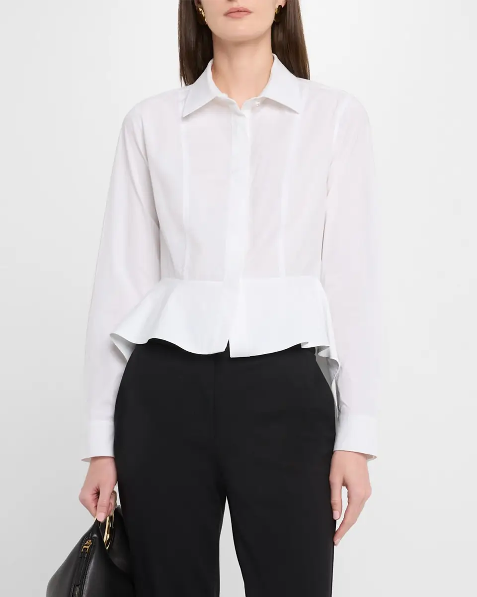 Max Mara Gamma Button-Down Peplum Shirt | Thumbnail 3 Max Mara Gamma Button-Down Peplum Shirt | Thumbnail 3